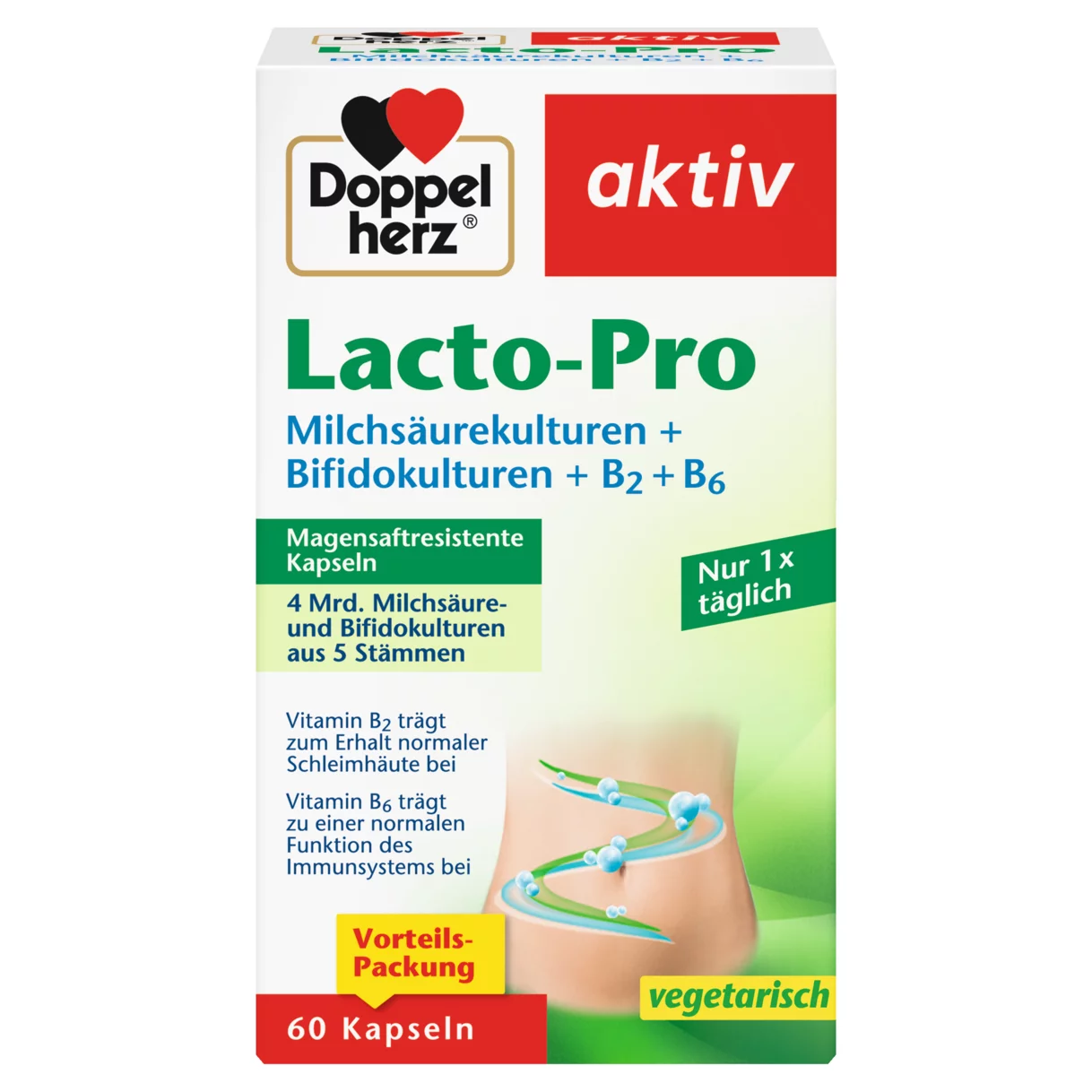 Abbildung der Produktverpackung Doppelherz aktiv Lacto-Pro Frontansicht